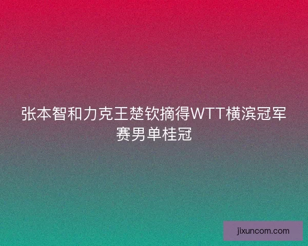 张本智和力克王楚钦摘得WTT横滨冠军赛男单桂冠